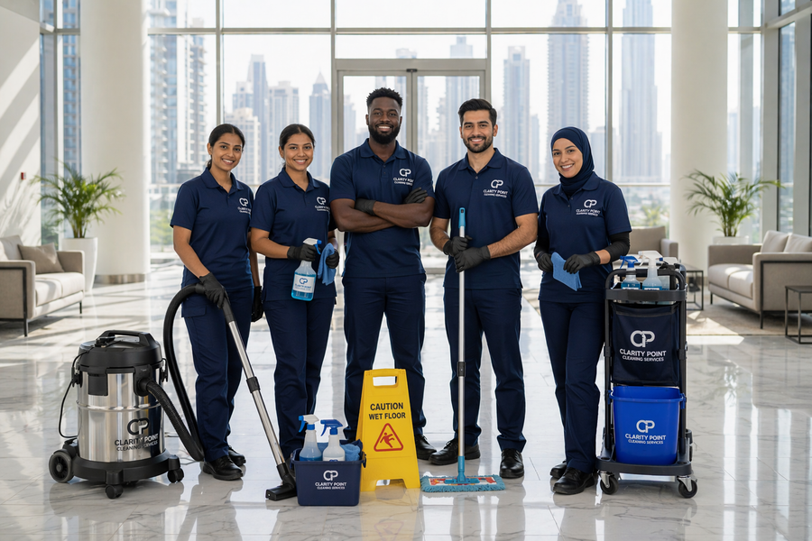 Professional cleaning team in Dubai